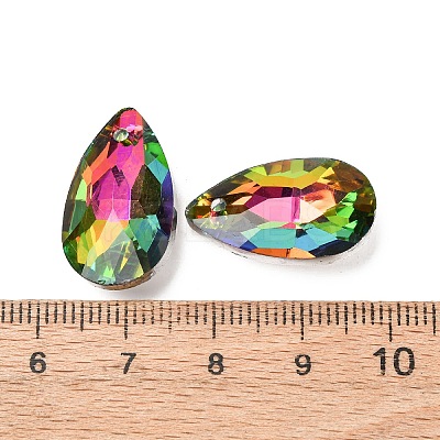 Faceted Teardrop Glass Pendants GLAA-O008-B19-1