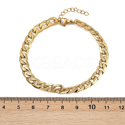 304 Stainless Steel Curb Chain Bracelets for Women BJEW-G757-14G-1