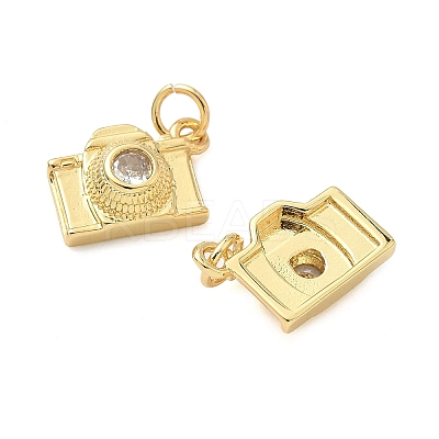 Brass Pave Cubic Zirconia Pendants KK-Z120-58A-G-1