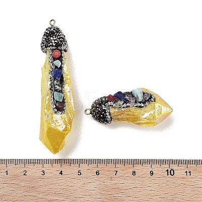 Electroplated Raw Rough Natural Quartz Crystal Big Pendants G-B077-04A-04-1