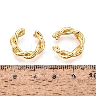 Twist C-Shaped Brass Cuff Earrings EJEW-T049-01G-1