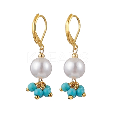 5Pair Brass Round Leverback Earrings EJEW-JE06367-1