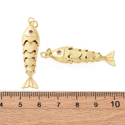 Rack Plating Brass Micro Pave Cubic Zirconia Pendants X-KK-M309-38D-G-1