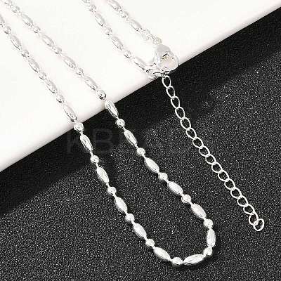2.2MM Brass Ball Chain Necklaces for Men Women NJEW-L012-06S-1