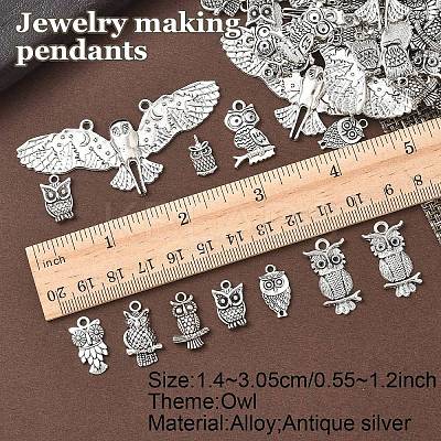 60Pcs 10 Styles Tibetan Style Alloy Pendants FIND-YW0006-47-1