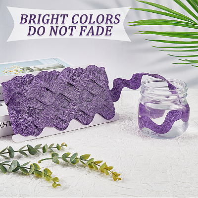 10 Yard Metallic Polyester Wavy Fringe Trim Ribbon SRIB-GF0001-38O-1