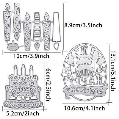 Birthday Candle & Cake Frame Metal Cutting Dies Stencils DIY-GF0001-17-1