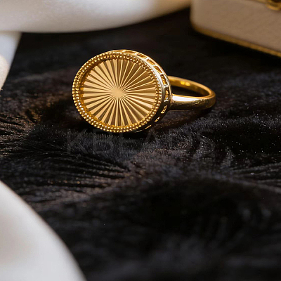 Textured Brass Cuff Open Rings for Women ZP2124-1
