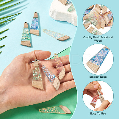 16Pcs 8 Style Wooden Pendants FIND-TA0005-89-1