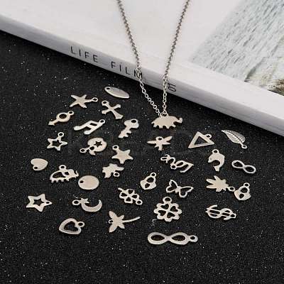 Tarnish Resistant 304 Stainless Steel Charms Mixed Shapes Pendants STAS-J014-M-1