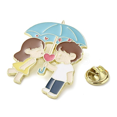 Couple Zinc Alloy Enamel Pin Brooch LS-JEWB-R022-01A-1