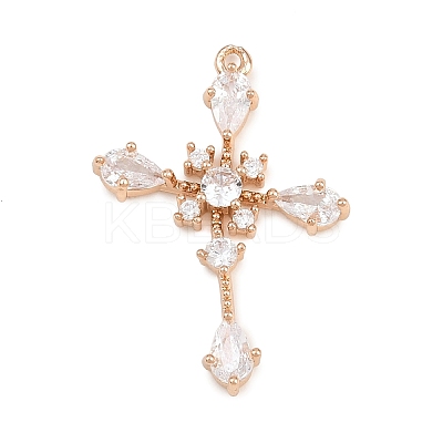 Easter Brass Micro Pave Clear Cubic Zirconia Pendants KK-D265-04G-1