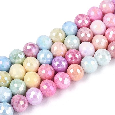 Anti-Tarnish Electroplate Glass Beads Strands GLAA-N056-8mm-01-1