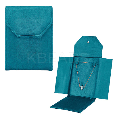 Velvet Pearl Beaded Necklace Storage Bags ABAG-WH0046-96-1