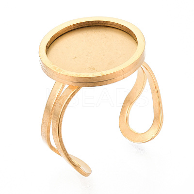 Ion Plating(IP) 304 Stainless Steel Cuff Pad Ring Settings STAS-T065-33G-1