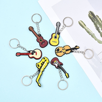 6Pcs 6 Styles Silicone Keychains KEYC-YW0001-30-1