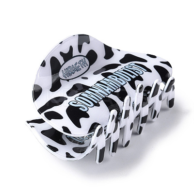 Leopard Print Pattern PVC Claw Hair Clips PHAR-M013-02E-1