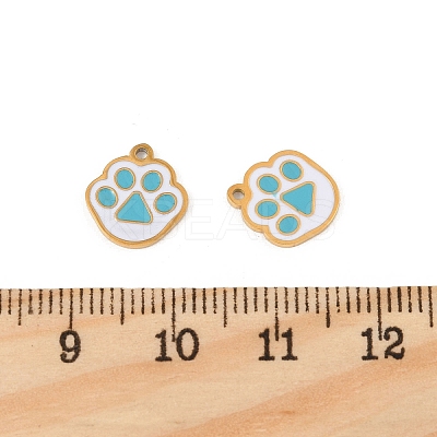 304 Stainless Steel Enamel Charms STAS-P396-08G-01-1