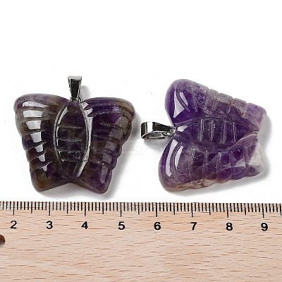 Natural Amethyst Carved Pendants G-B067-01B-1
