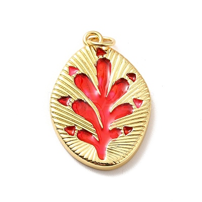 Rack Plating Brass Enamel Pendants KK-M230-23G-1