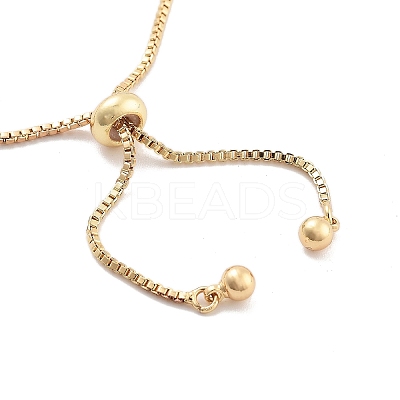 Brass Pave Clear Cubic Zirconia Rectangle Box Chain Slider Bracelets BJEW-YWC0002-05A-G-1