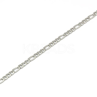 304 Stainless Steel Figaro Chain Necklace Making STAS-A028-N022MP-1