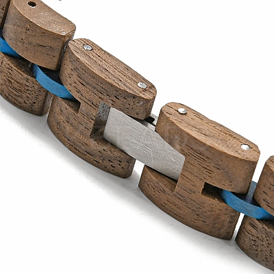 Wooden Watch Band Bracelets for Women Men BJEW-M306-01BL-03-1