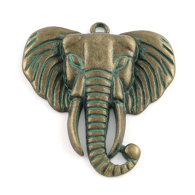 Elephant Zinc Alloy Big Pendants PALLOY-R065-104-FF-1