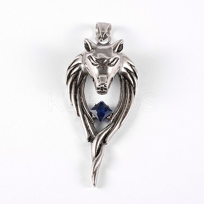 316 Surgical Stainless Steel Sapphire Big Pendants STAS-E070-32A-1