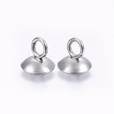 201 Stainless Steel Bead Cap Pendant Bails STAS-I095-32P-B-1