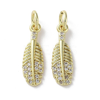 Rack Plating Brass Cubic Zirconia Pendants KK-M272-08G-1