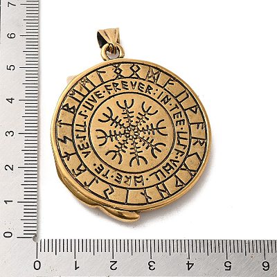 304 Stainless Steel Big Pendants STAS-D091-05AG-1