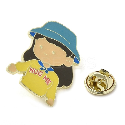 Girl Zinc Alloy Enamel Pin Brooch LS-JEWB-R022-01C-1