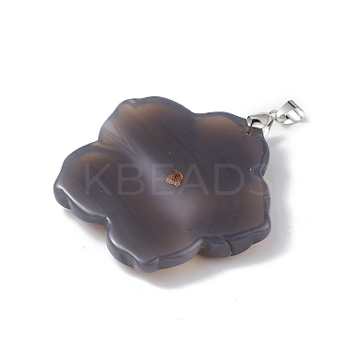 Natural Grey Agate Big Pendants G-B040-01P-04-1
