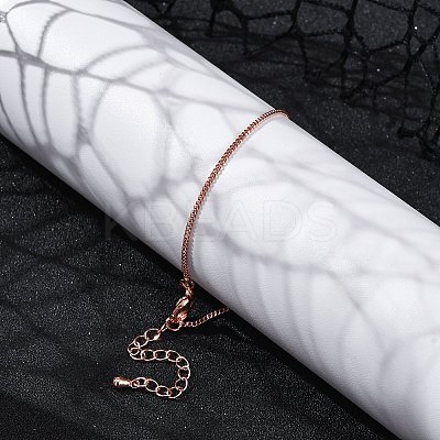 Adjustable Rack Plating Brass Curb Chain Bracelets for Women BJEW-G735-18RG-1