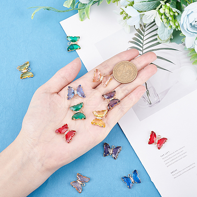 12Pcs 6 Colors Golden Brass Pendants KK-CA0001-72-1