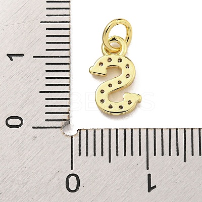 Initial Letter Brass with Cubic Zirconia Charms KK-Q814-26S-G-1