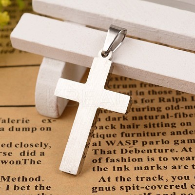 Latin Cross 304 Stainless Steel Pendants STAS-I035-22-1