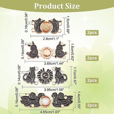 8 Sets 4 Style Alloy Enamel Adjustment Waist Tightener Buckle Buttons FIND-NB0002-69-1