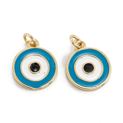 Brass Enamel Pendants KK-P204-12G-1