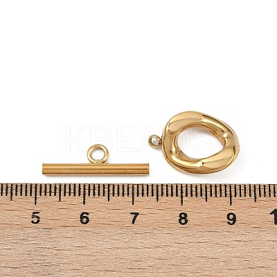 Oval 304 Stainless Steel Toggle Clasps STAS-L022-537G-1