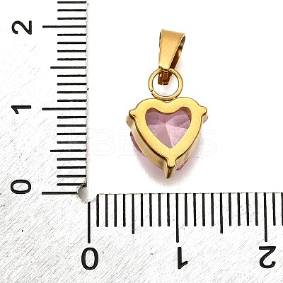 304 Stainless Steel Micro Pave Cubic Zirconia Pendants STAS-B086-13G-02-1