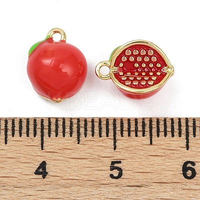 Brass Enamel Charms KK-L231-21G-02-1