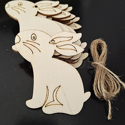 Easter Unfinished Wood Pendant Ornaments EAER-PW0001-110D-1