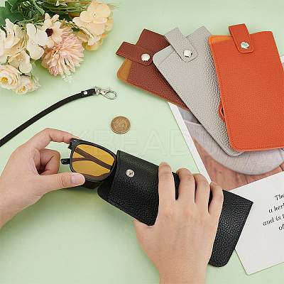 4Pcs 4 Colors Imitation Leather Glasses Storage Bags ABAG-AR0001-05-1