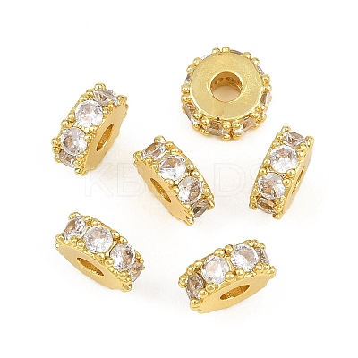 Brass Pave Clear Cubic Zirconia Beads CU-CBA6A75-19A-G-1