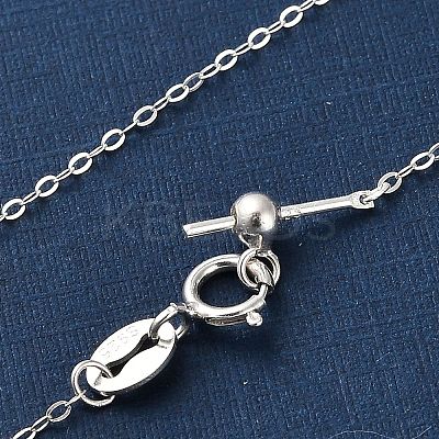925 Sterling Silver Cable Chain Adjustable Slider Necklaces for Women NJEW-U030-01S-01-1