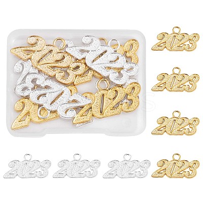 50 Pieces 2023 Year Charms Pendants Tassel Graduation Charm Pendant Mixed Color for Jewelry Necklace Bracelet Earring Making Crafts JX271A-1