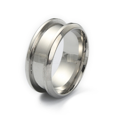 201 Stainless Steel Grooved Finger Ring Settings STAS-WH0029-52A-P-1