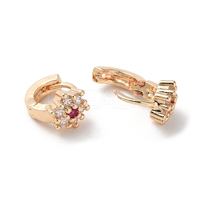 Rack Plating Brass Micro Pave Cubic Zirconia Hoop Earrings EJEW-P238-29KCG-1